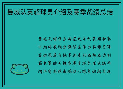 曼城队英超球员介绍及赛季战绩总结